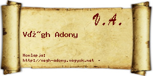 Végh Adony névjegykártya